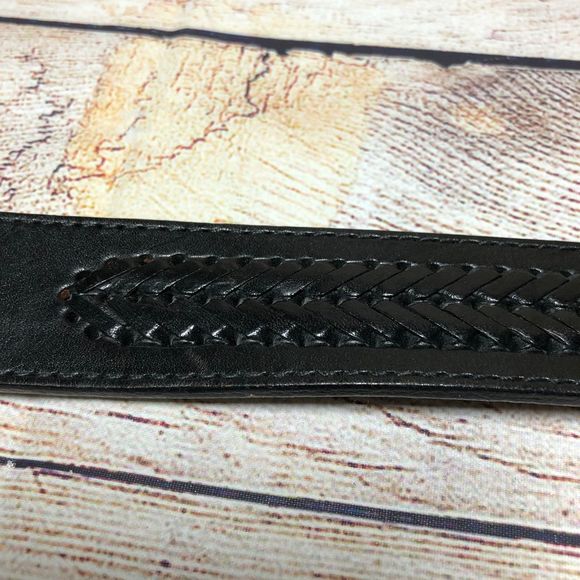 Tony Lama Belt with Navajo Silver Buckle Sz 32 - Picture 7 of 8